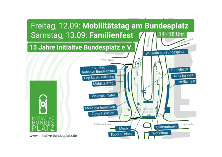 Mobi­li­täts­tag, Fami­li­en­fest und 15 Jah­re Initia­ti­ve Bundesplatz